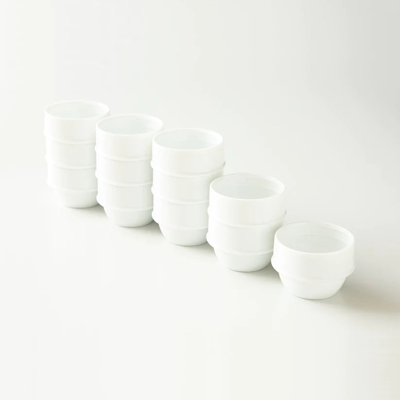 Set de 6 bowls para cupping Origami / Blanco