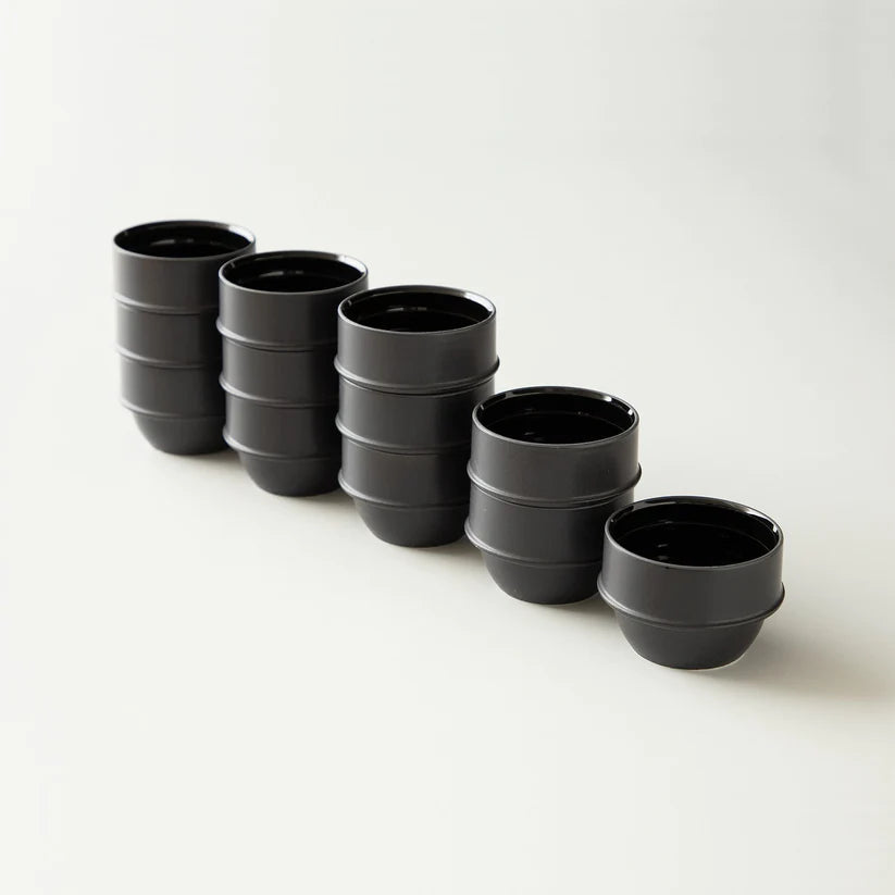 Set de 6 bowls para cupping Origami / Negro