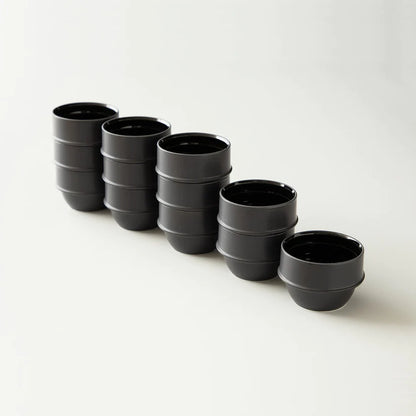 Set de 6 bowls para cupping Origami / Negro